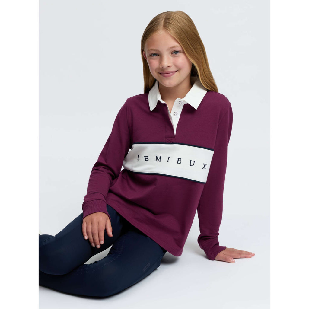 LeMieux Shirt Riley Rugby Kids Longues Manches Blackberry