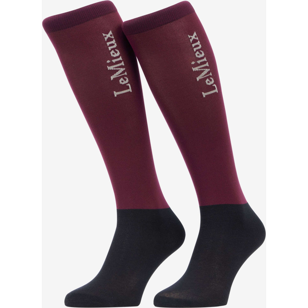 LeMieux Chaussettes d'Équitation Competition 2-pack Blackberry