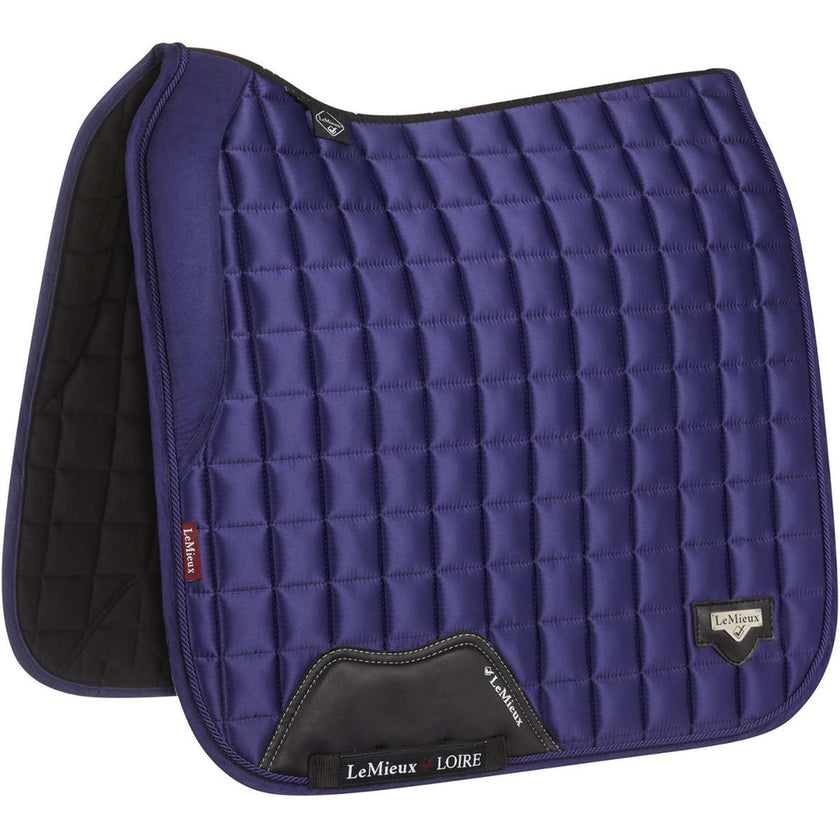 LeMieux Tapis de Selle Loire Memory Satin Square Dressage Ink Blue LeMieux Tapis de Selle Loire Memory Satin Square Dressage Ink Blue