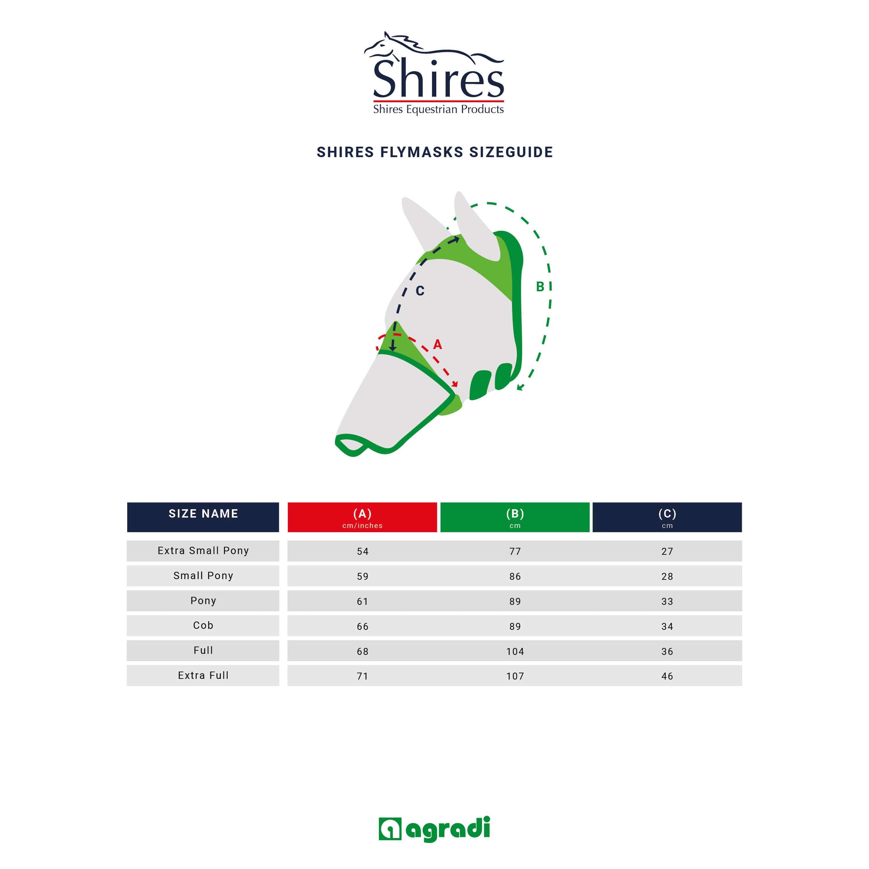 FlyGuard by Shires Masque Anti-Mouches Pro Deluxe avec Oreilles et Franges Marin