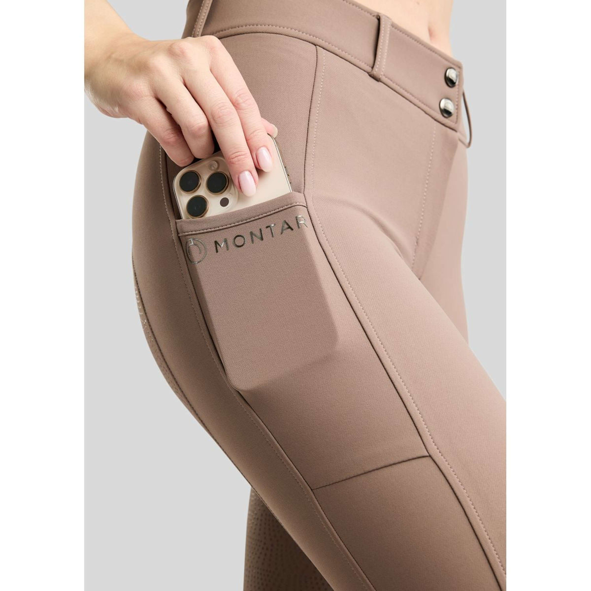 Montar Pantalon d'Équitation MoMegan Full Grip Nougat Brown