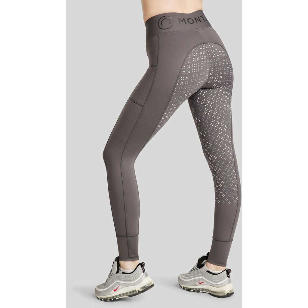Montar Legging d'Équitation Selena Pull On Full Grip Gris