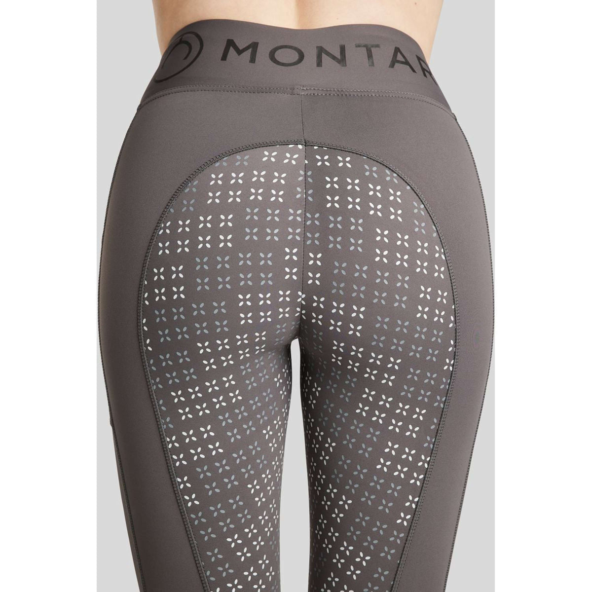 Montar Legging d'Équitation Selena Pull On Full Grip Gris