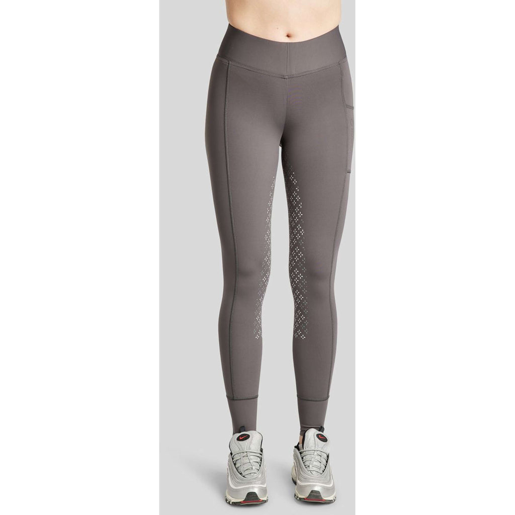 Montar Legging d'Équitation Selena Pull On Full Grip Gris