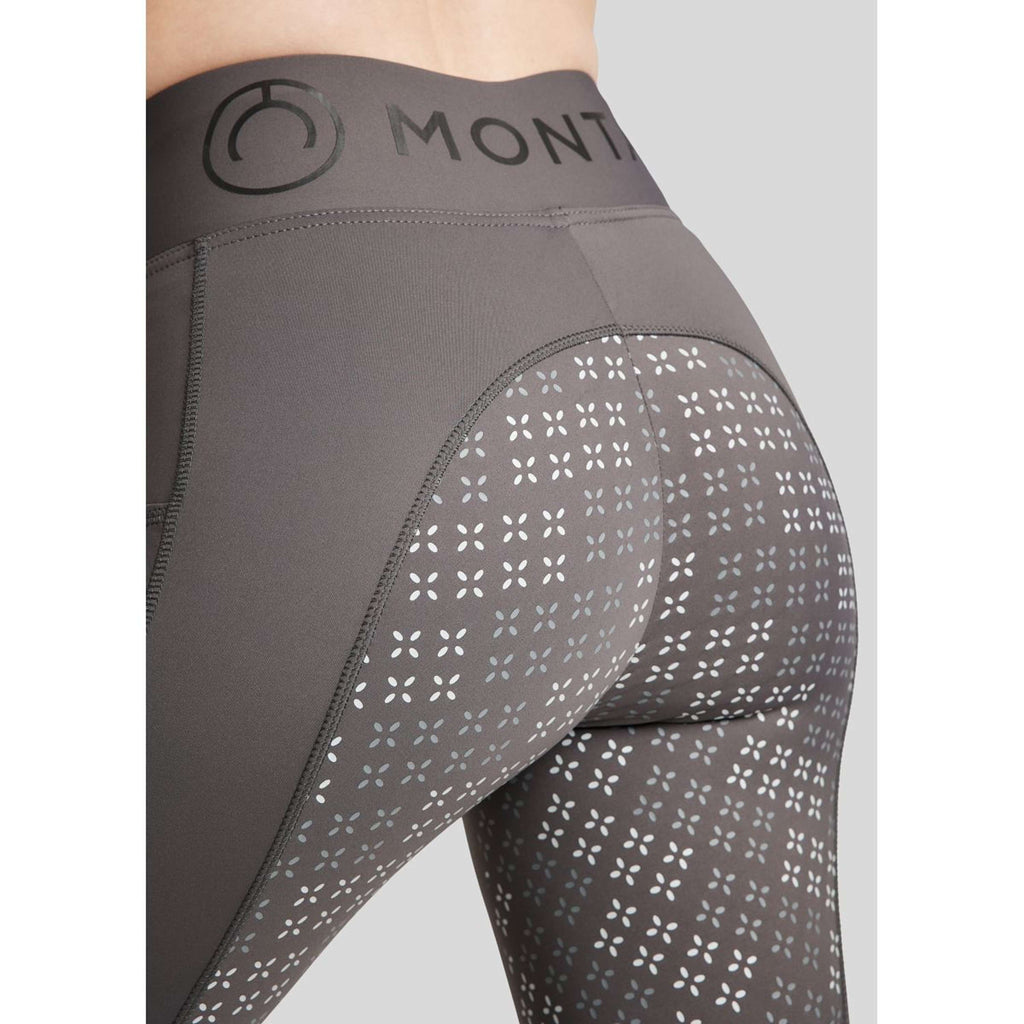 Montar Legging d'Équitation Selena Pull On Full Grip Gris