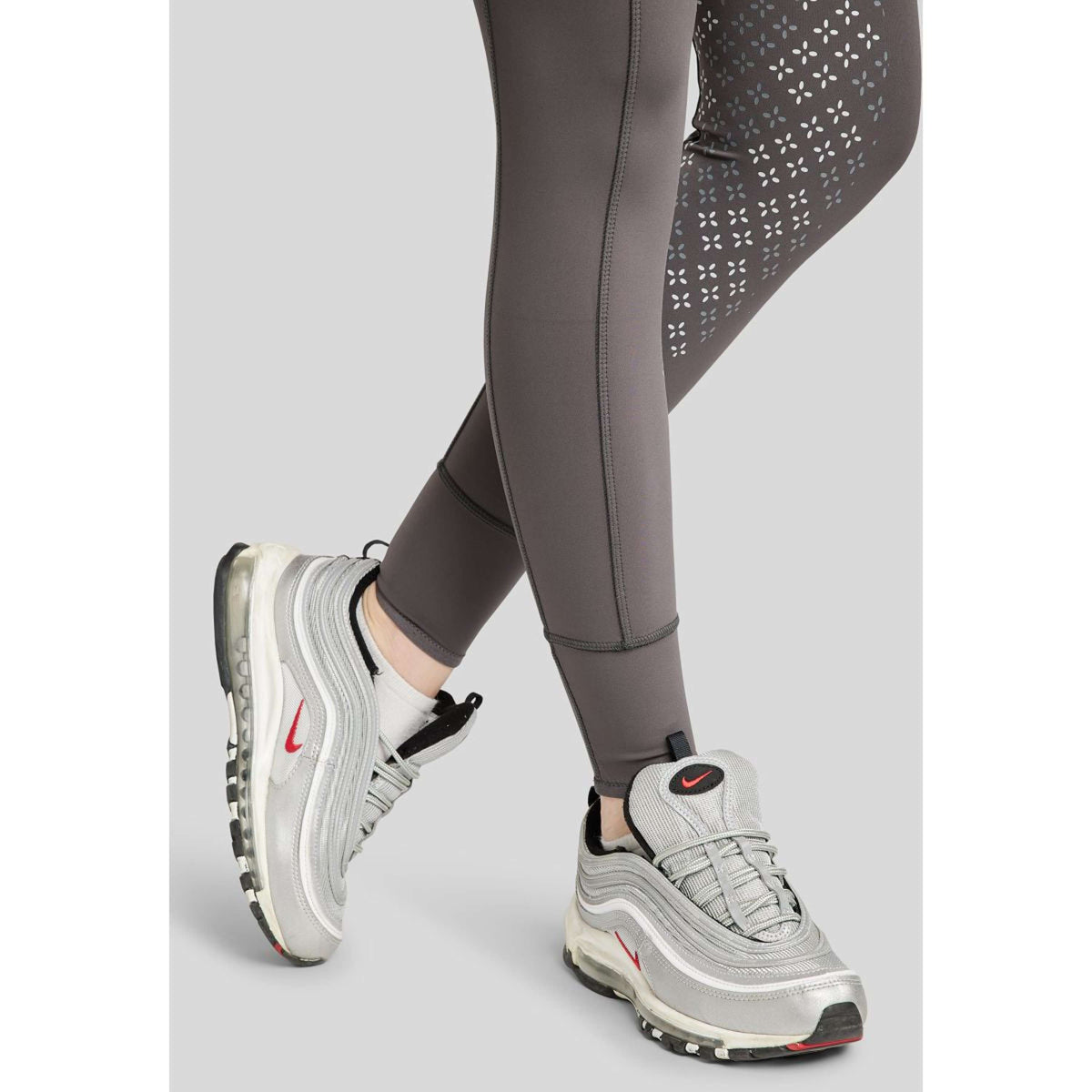 Montar Legging d'Équitation Selena Pull On Full Grip Gris