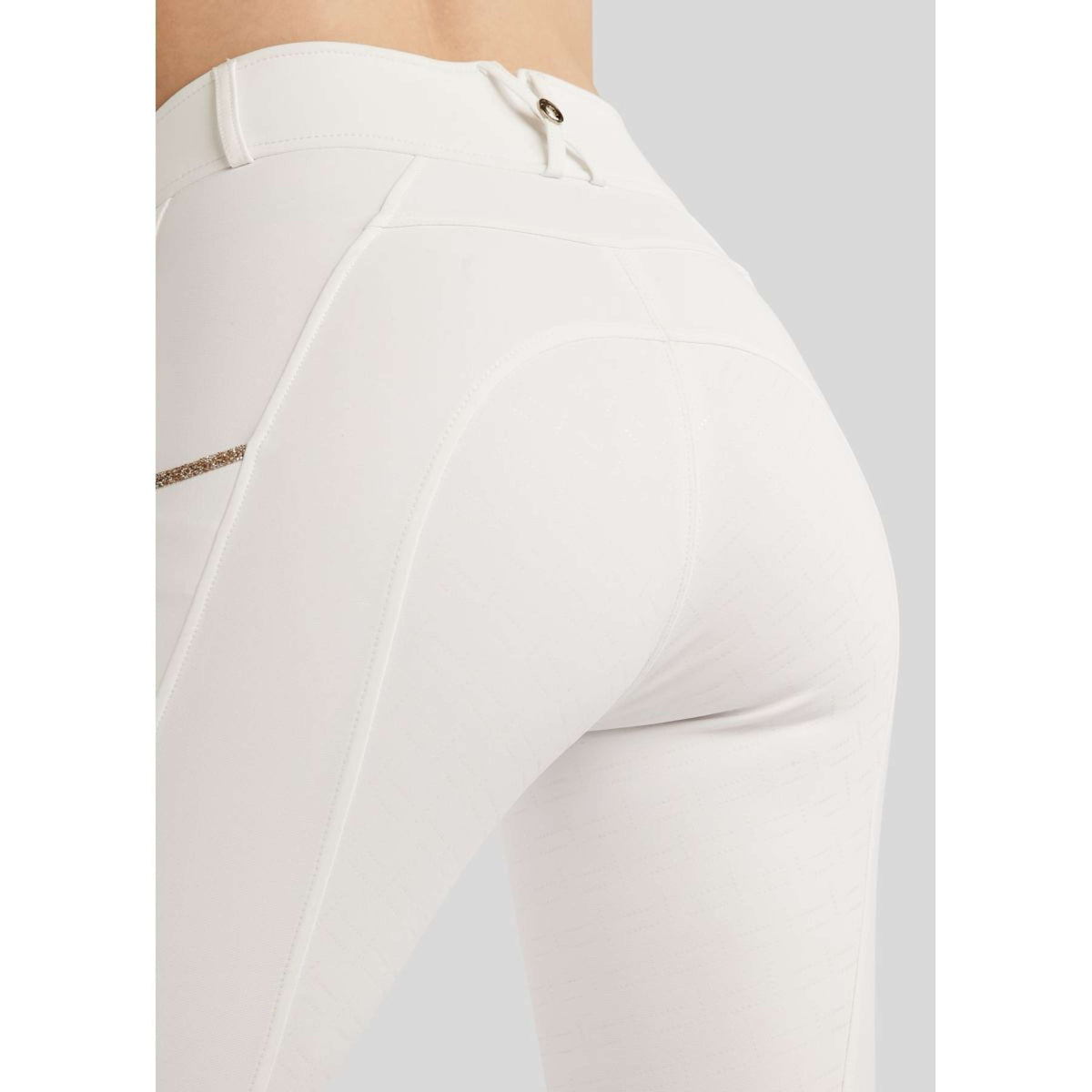 Montar Pantalon d'Équitation MoLila Champagne Crystals Full Grip Blanc
