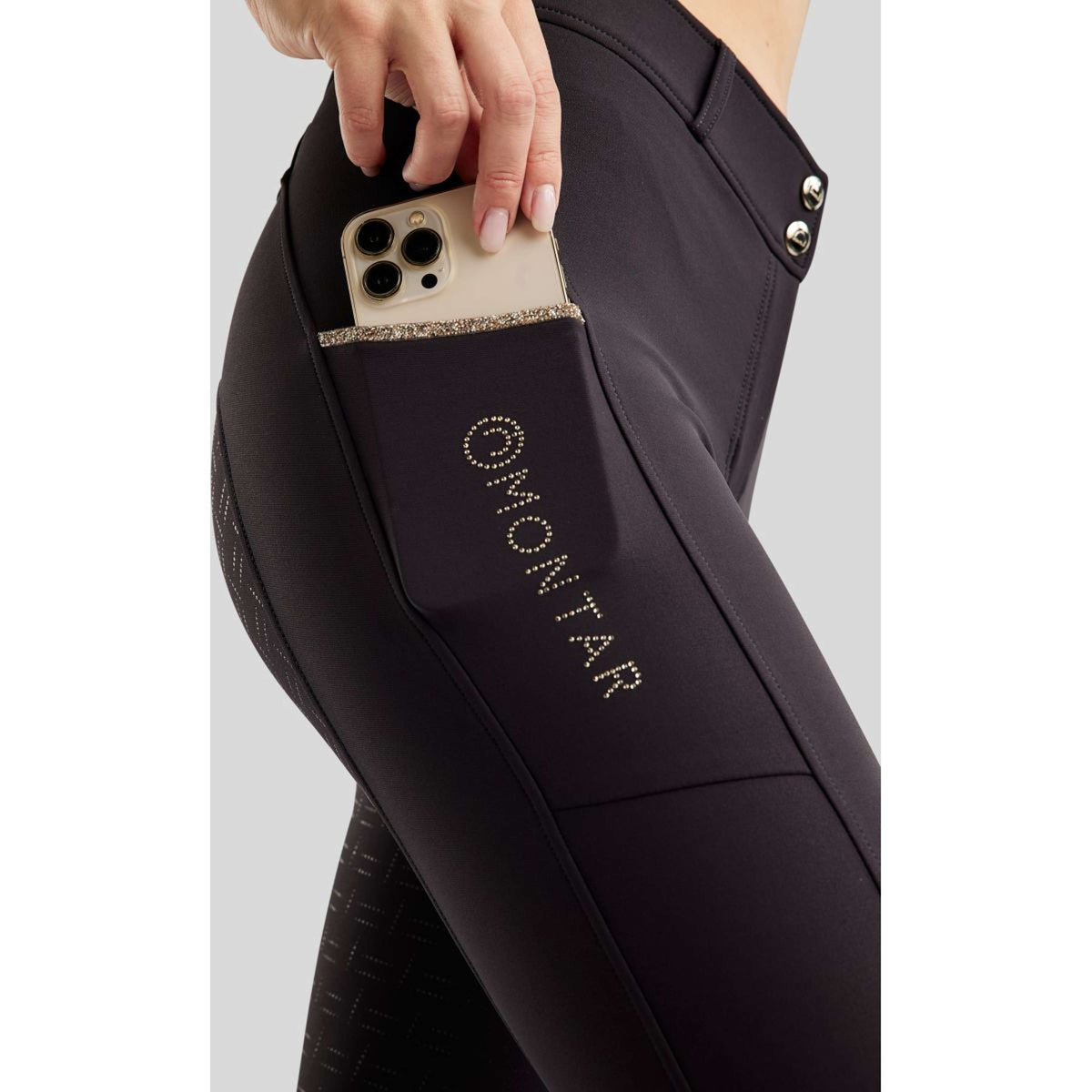 Montar Pantalon d'Équitation MoLila Champagne Crystals Full Grip Marin
