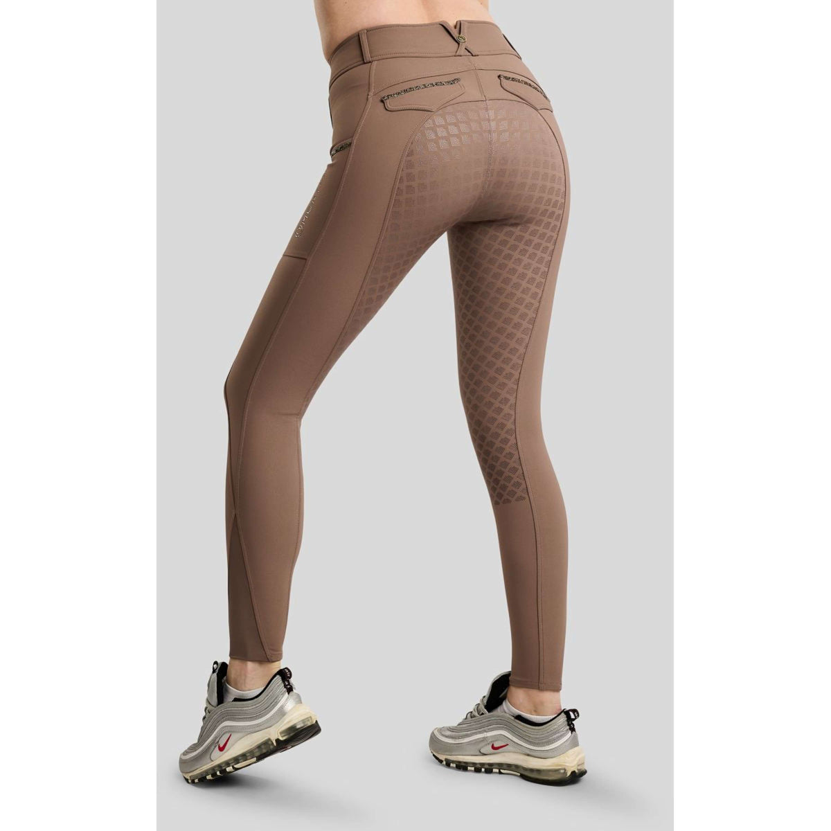 Montar Pantalon d'Équitation MoVeronica Golden Quartz Full Grip Nougat Brown