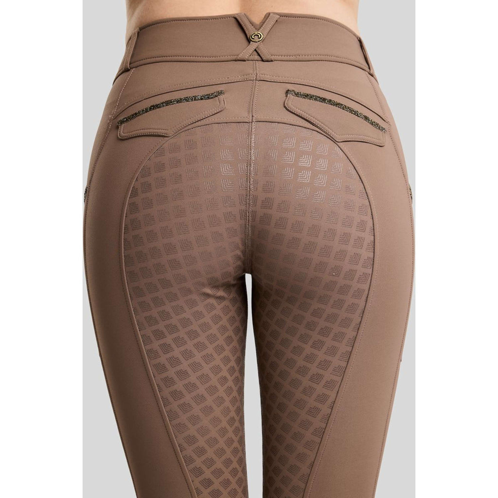 Montar Pantalon d'Équitation MoVeronica Golden Quartz Full Grip Nougat Brown