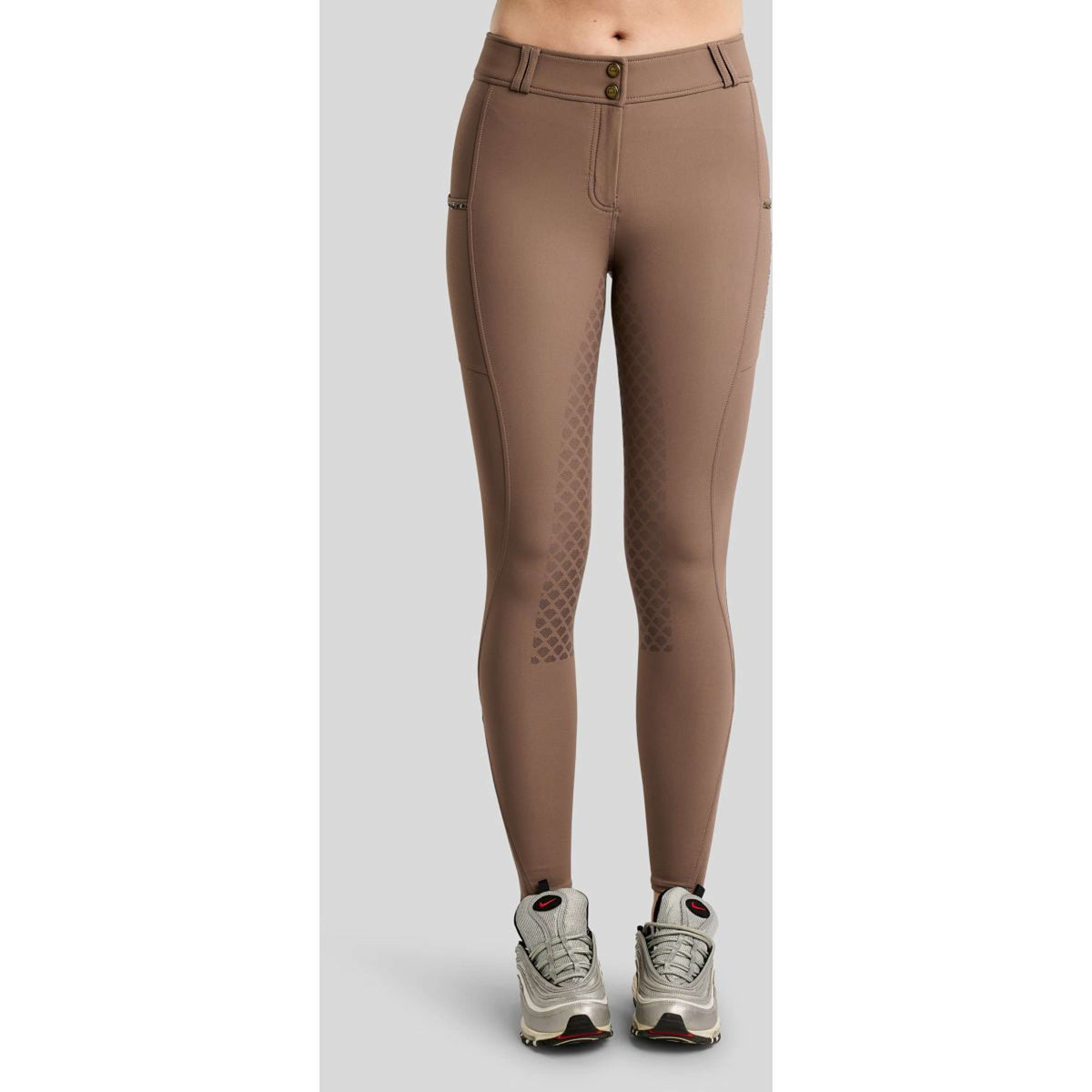 Montar Pantalon d'Équitation MoVeronica Golden Quartz Full Grip Nougat Brown