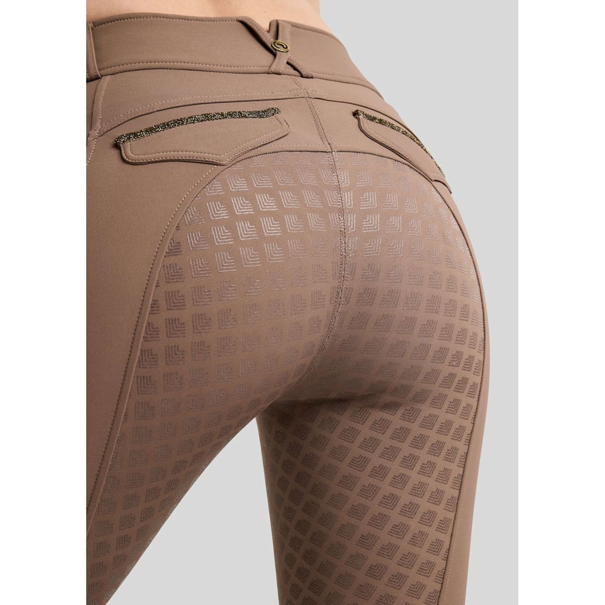 Montar Pantalon d'Équitation MoVeronica Golden Quartz Full Grip Nougat Brown
