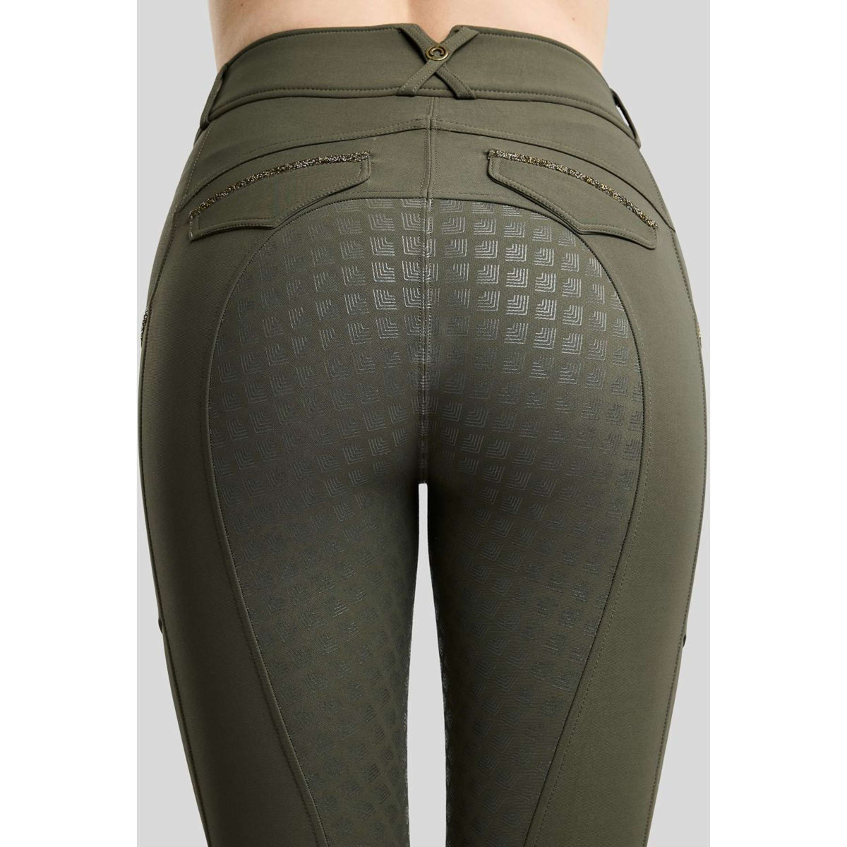 Montar Pantalon d'Équitation MoVeronica Golden Quartz Full Grip Forest Green