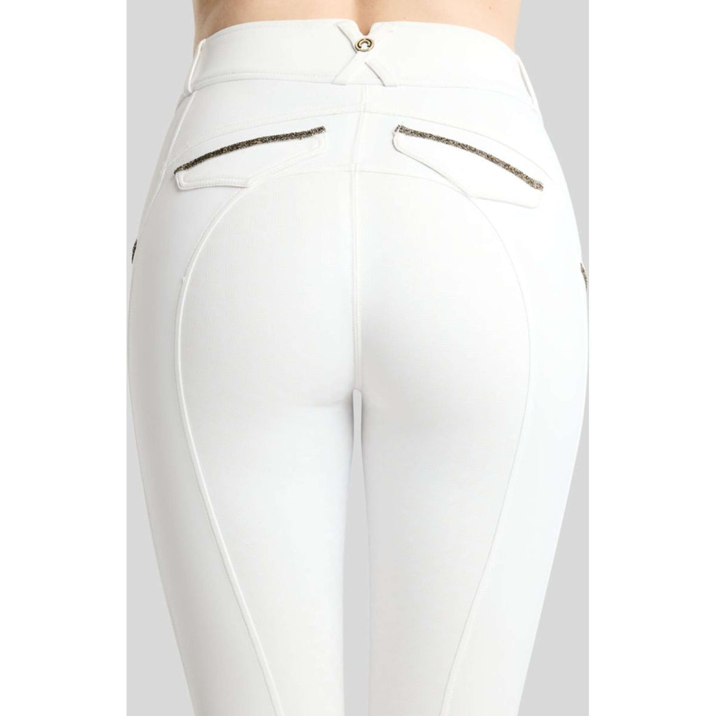 Montar Pantalon d'Équitation MoVeronica Golden Quartz Full Grip Blanc