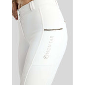 Montar Pantalon d'Équitation MoVeronica Golden Quartz Full Grip Blanc