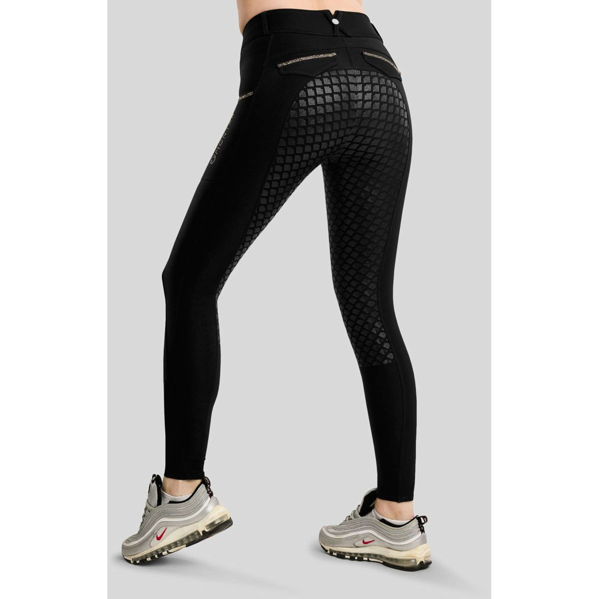 Montar Pantalon d'Équitation MoVeronica Golden Quartz Full Grip Noir