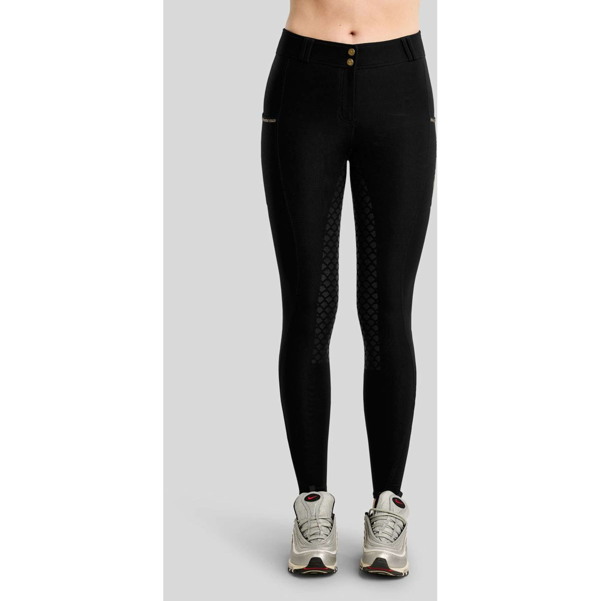 Montar Pantalon d'Équitation MoVeronica Golden Quartz Full Grip Noir