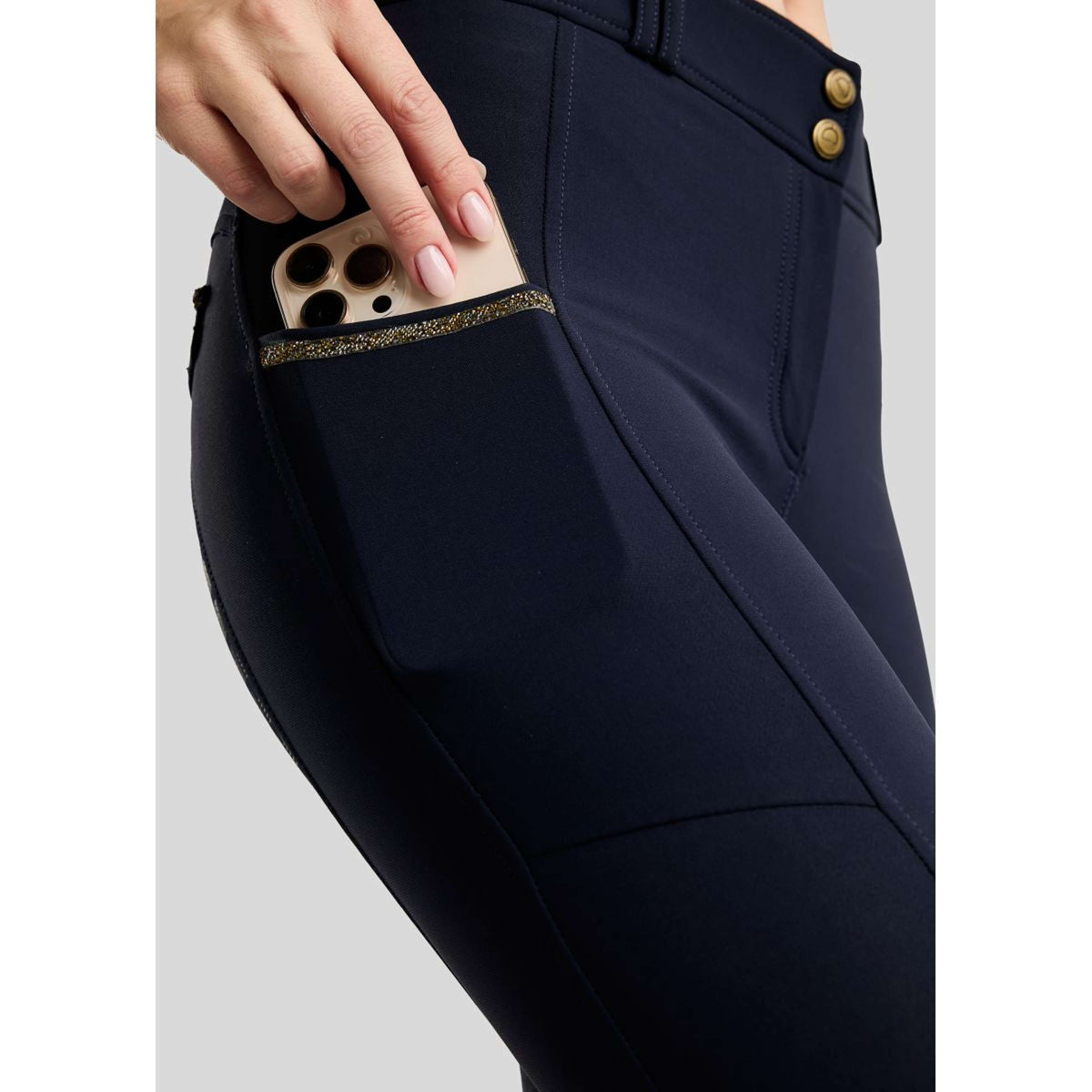 Montar Pantalon d'Équitation MoVeronica Golden Quartz Full Grip Marine