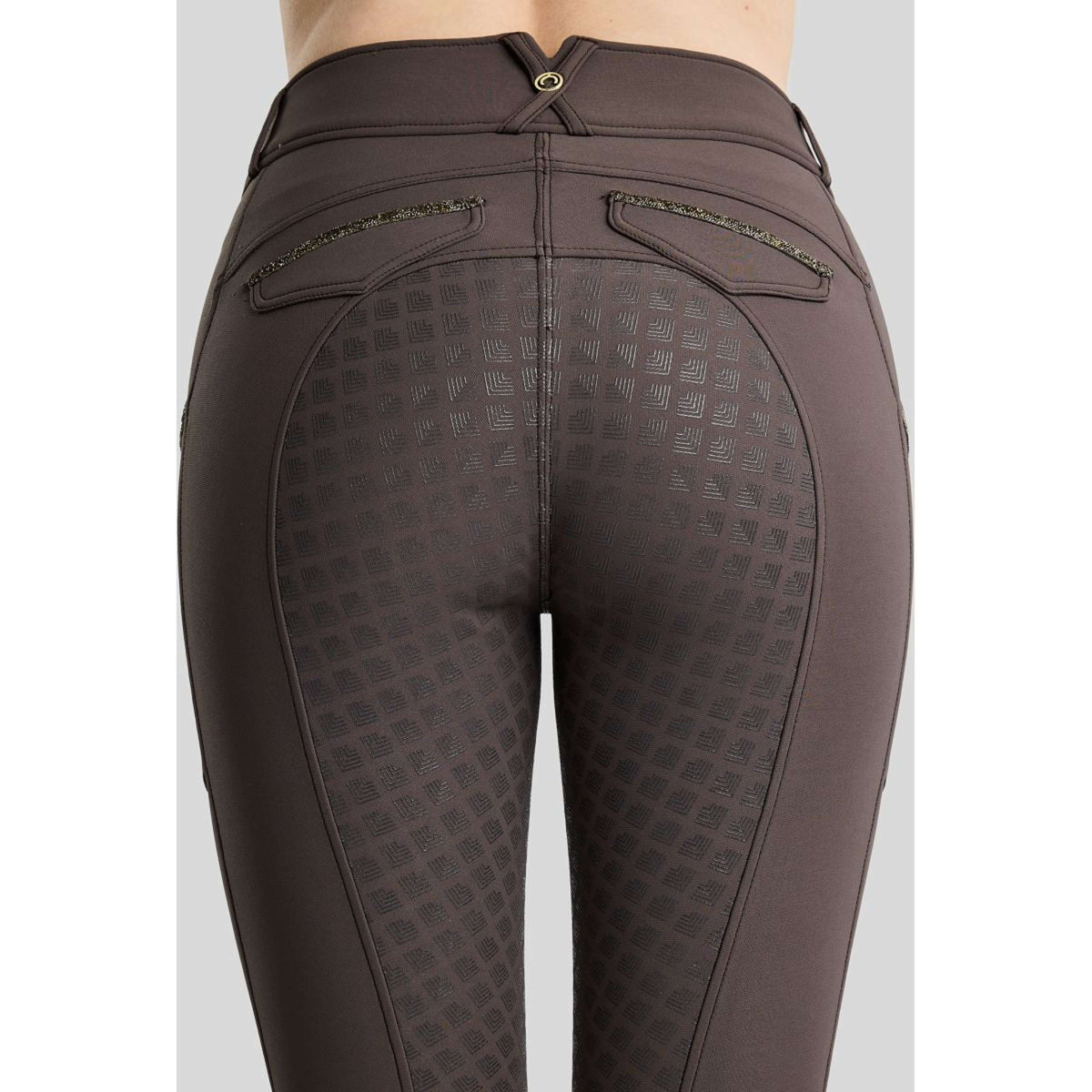 Montar Pantalon d'Équitation MoVeronica Golden Quartz Full Grip Black Peony