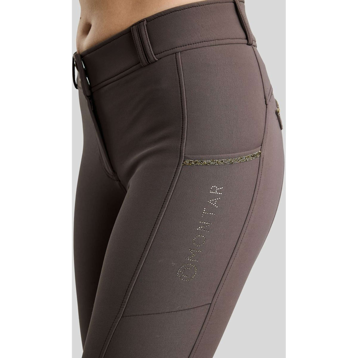 Montar Pantalon d'Équitation MoVeronica Golden Quartz Full Grip Black Peony