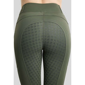 Montar Leggings d'équitation Thermo MoVeronica Golden Quartz Full Grip Forest Green