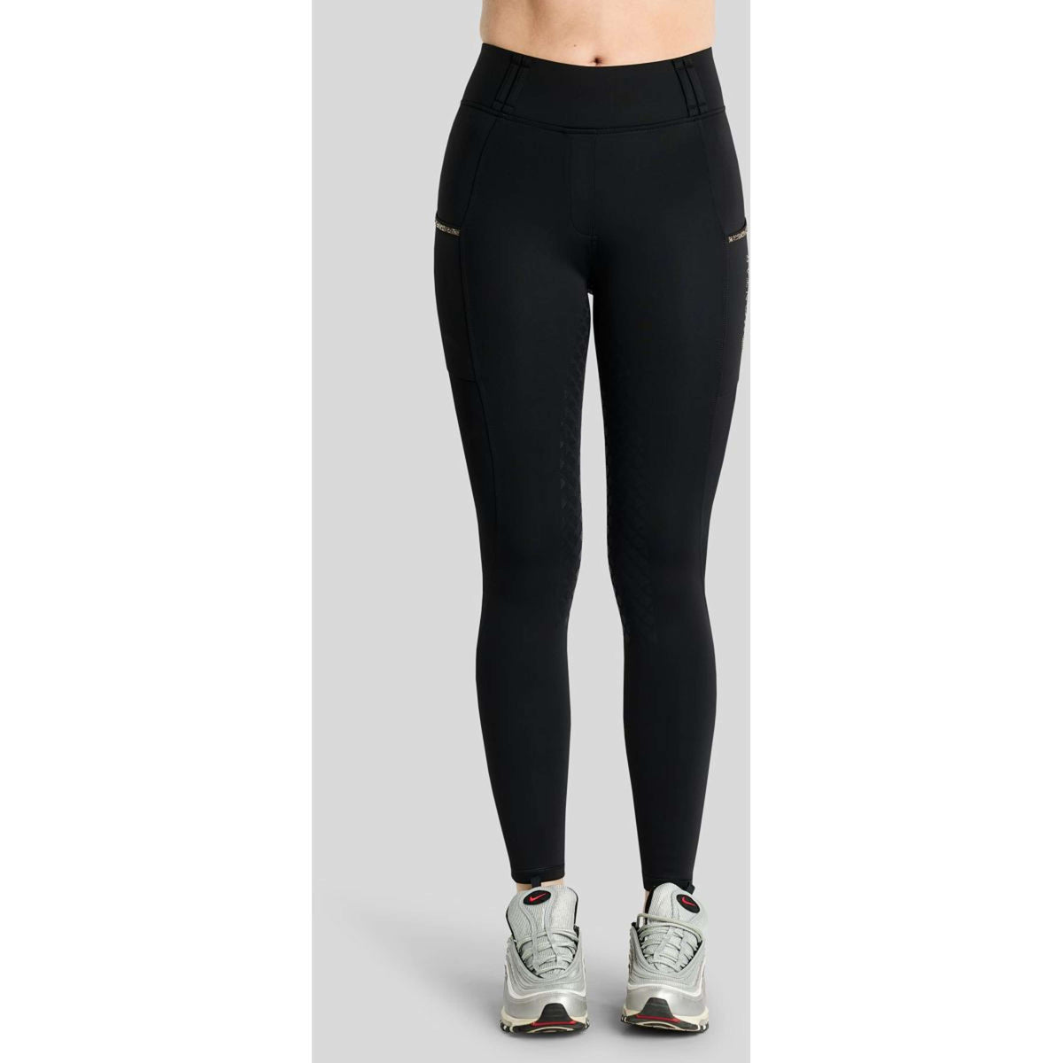 Montar Leggings d'équitation Thermo MoVeronica Golden Quartz Full Grip Noir