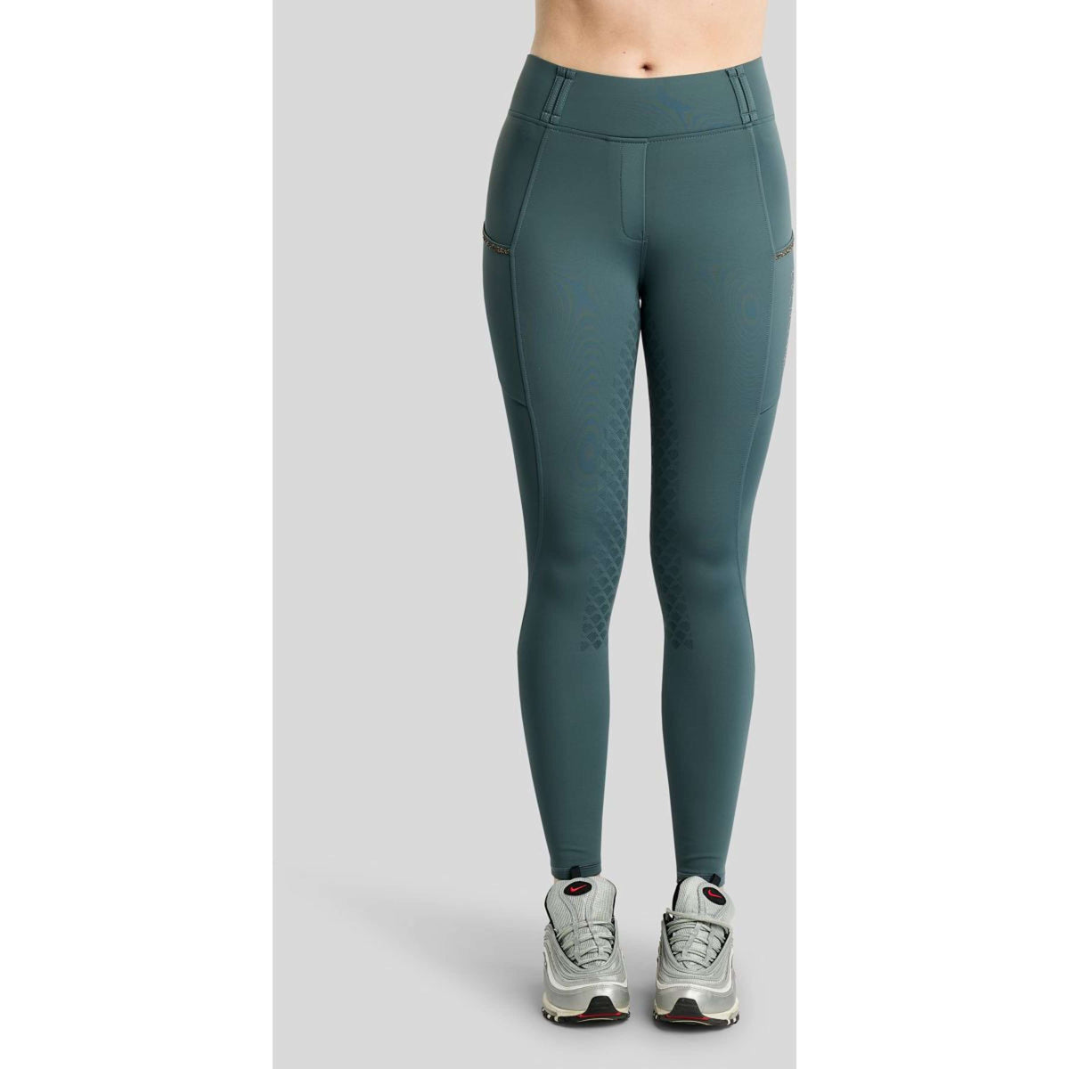 Montar Leggings d'équitation Thermo MoVeronica Golden Quartz Full Grip Dark Slate