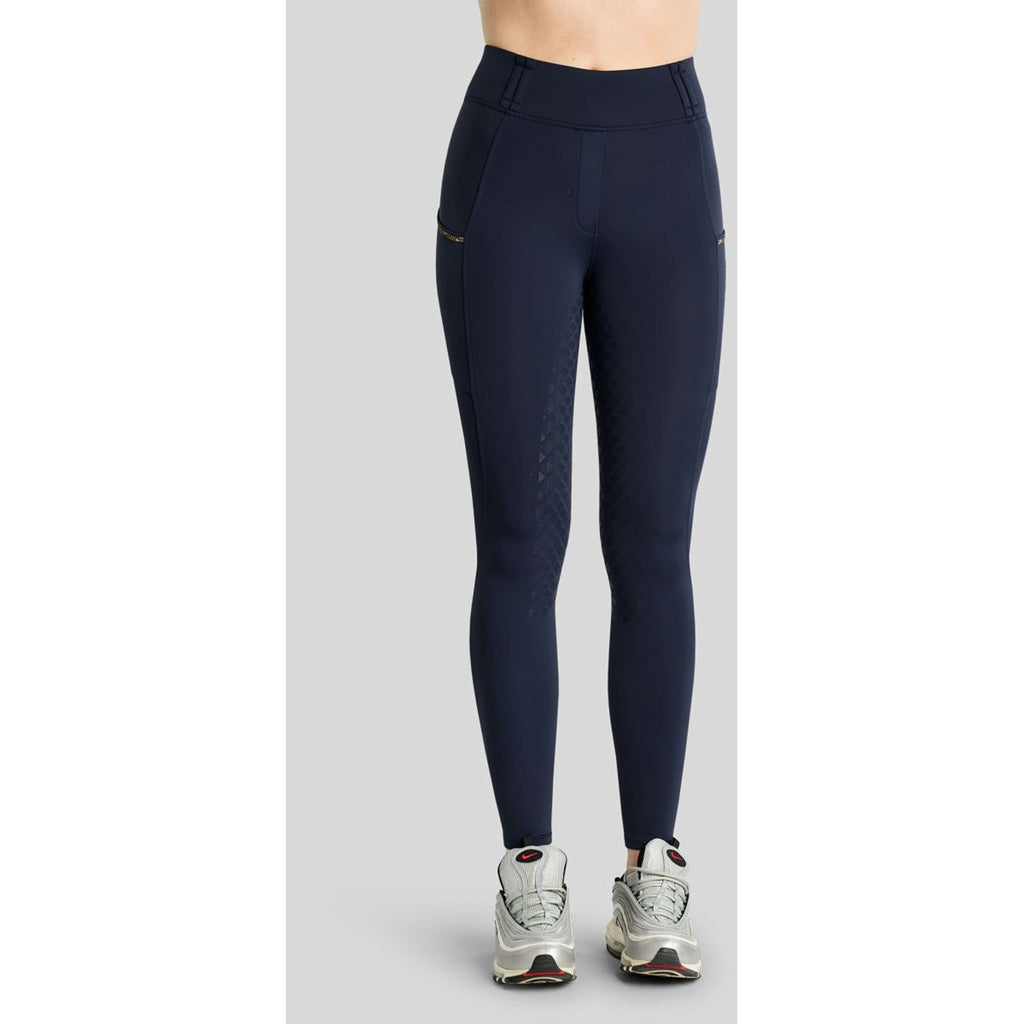 Montar Leggings d'équitation Thermo MoVeronica Golden Quartz Full Grip Marine