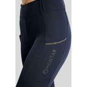 Montar Leggings d'équitation Thermo MoVeronica Golden Quartz Full Grip Marine