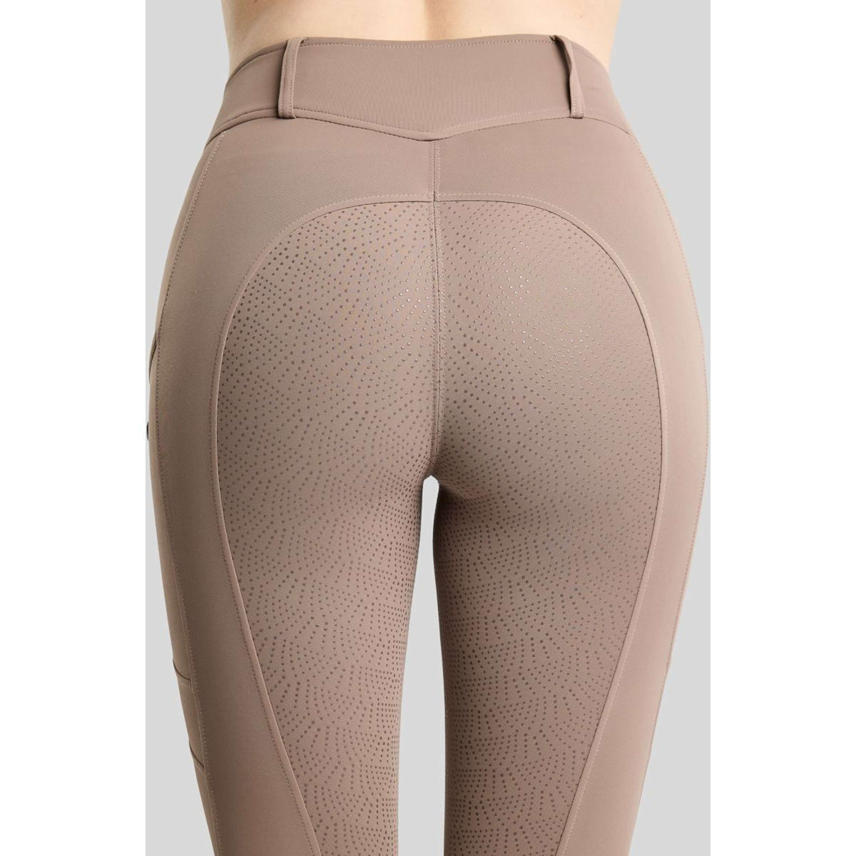 Montar Leggings d'équitation Thermo MoAddie Hybrid Gun Metal Logo Full Grip Nougat Brown