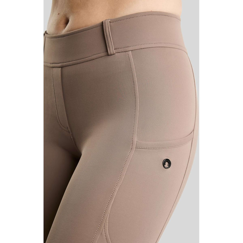 Montar Leggings d'équitation Thermo MoAddie Hybrid Gun Metal Logo Full Grip Nougat Brown