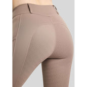 Montar Leggings d'équitation Thermo MoAddie Hybrid Gun Metal Logo Full Grip Nougat Brown