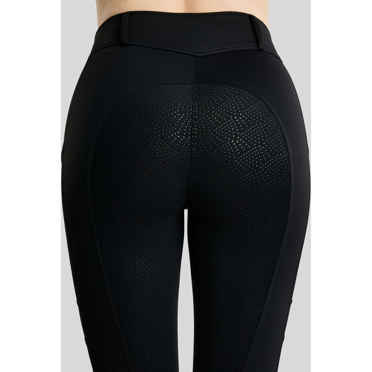 Montar Leggings d'équitation Thermo MoAddie Hybrid Gun Metal Logo Full Grip Noir