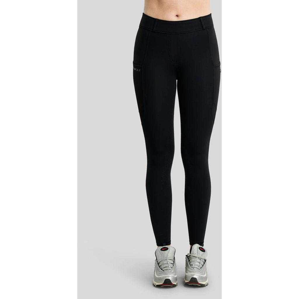 Montar Leggings d'équitation Thermo MoAddie Hybrid Gun Metal Logo Full Grip Noir