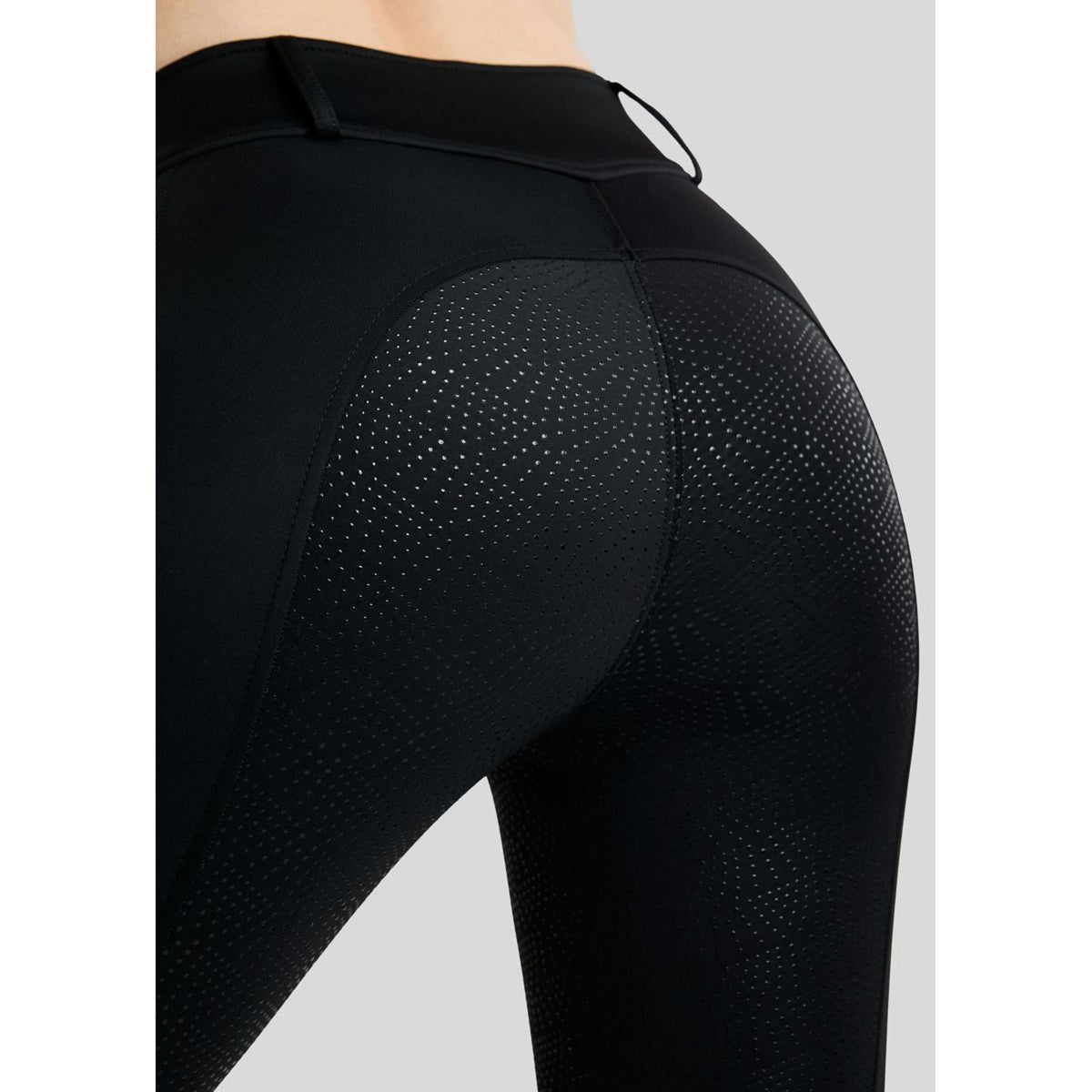 Montar Leggings d'équitation Thermo MoAddie Hybrid Gun Metal Logo Full Grip Noir