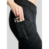 Montar Leggings d'équitation Thermo MoLeia Lumber Check All Over Printed Full Grip Noir