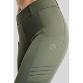 Montar Legging d'Équitation MoWilma Hybrid Pintucks Golden Quartz Crystals Full Grip Forest Green