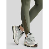 Montar Legging d'Équitation MoWilma Hybrid Pintucks Golden Quartz Crystals Full Grip Forest Green