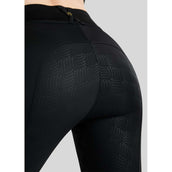 Montar Legging d'Équitation MoWilma Hybrid Pintucks Golden Quartz Crystals Full Grip Noir