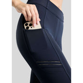 Montar Legging d'Équitation MoWilma Hybrid Pintucks Golden Quartz Crystals Full Grip Marine