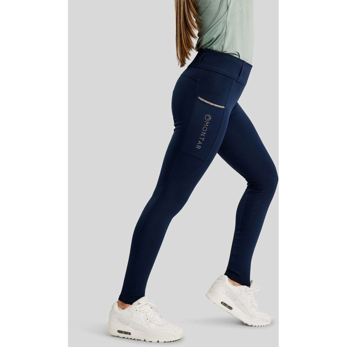 Montar Legging d'Équitation MoLila Champagne Crystals Junior Marin