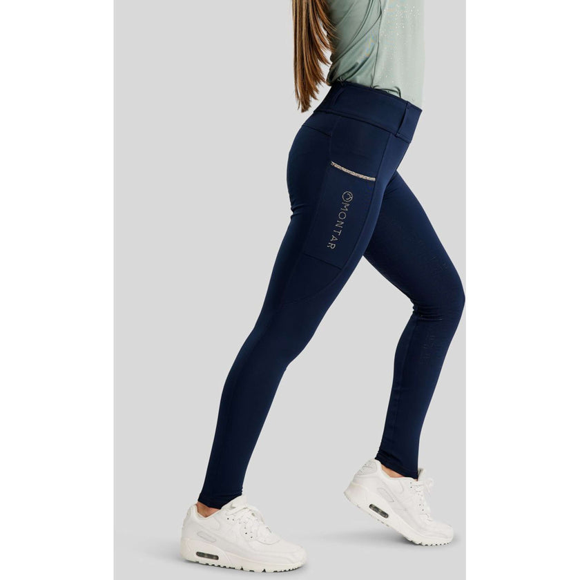 Montar Legging d'Équitation MoLila Champagne Crystals Junior Marin