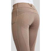 Montar Legging d'Équitation MoWilma Hybrid Pintucks Golden Quartz Crystals Full Grip Nougat Brown