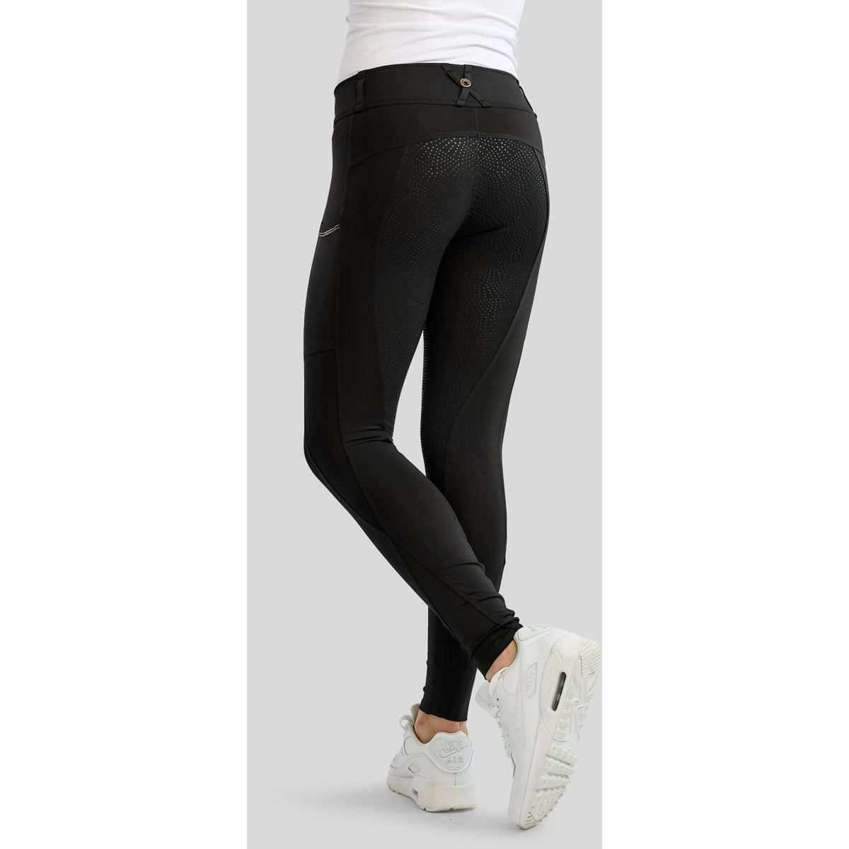 Montar Legging d'Équitation MoEverline Hybrid Golden Quartz Crystals Kids Full Grip Noir