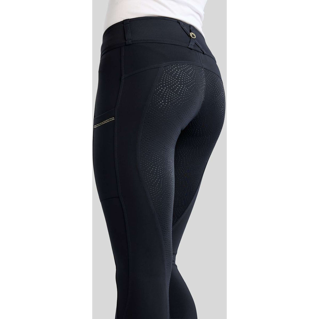 Montar Legging d'Équitation MoEverline Hybrid Golden Quartz Crystals Kids Full Grip Marine