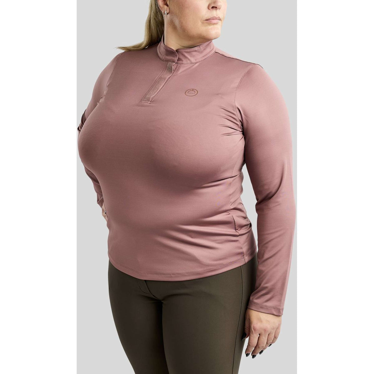 Montar Chemise Briella Rosegold Crystals Curve Longues Manches Dusty Rose