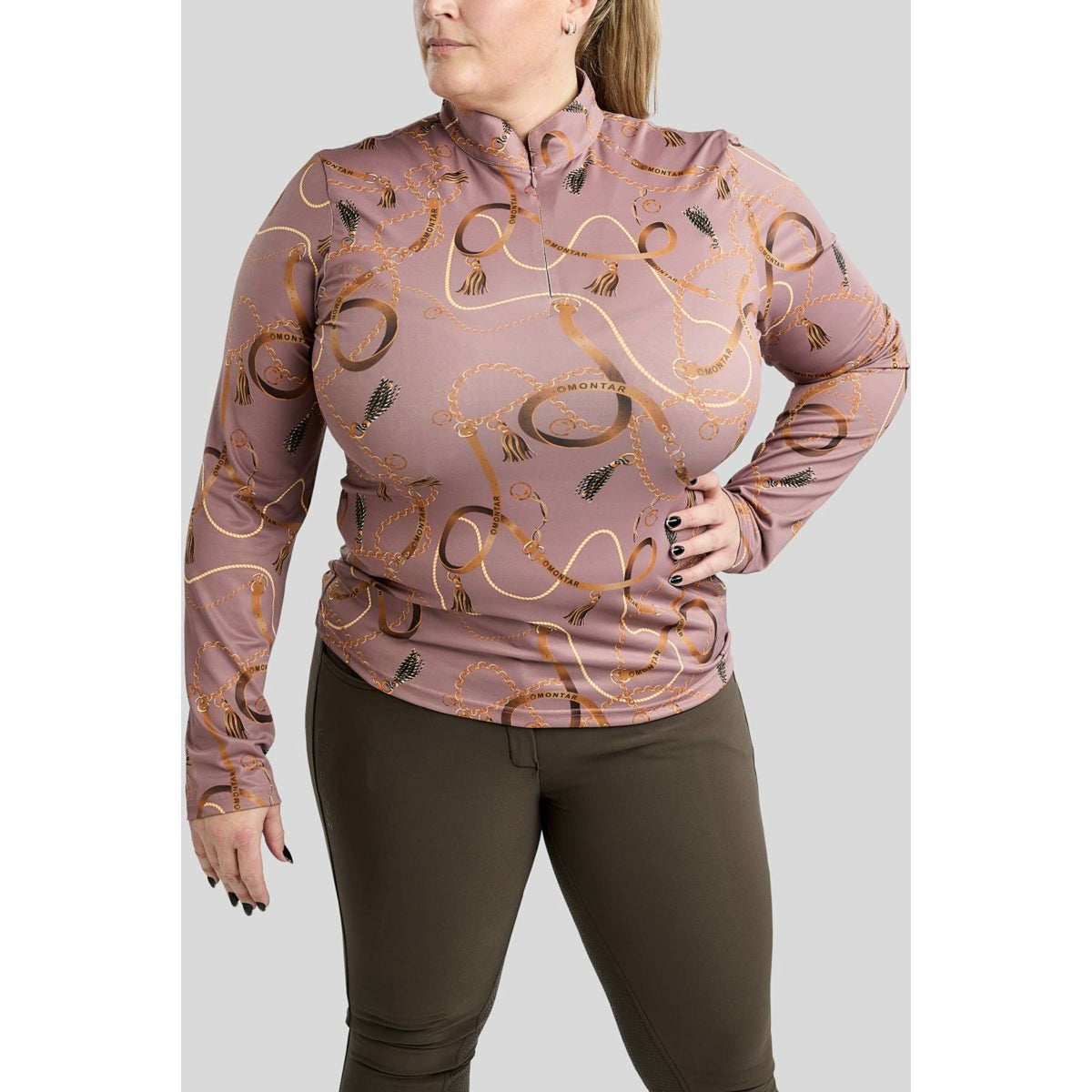 Montar Chemise Haily Bridle Print Curve Longues Manches Dusty Rose