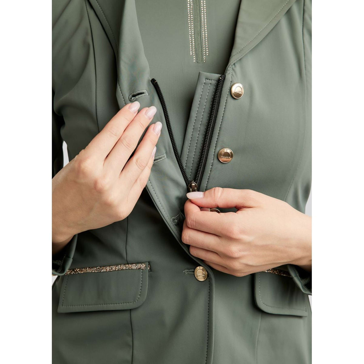 Montar Veste de Concours MoLila Champagne Crystals Jade