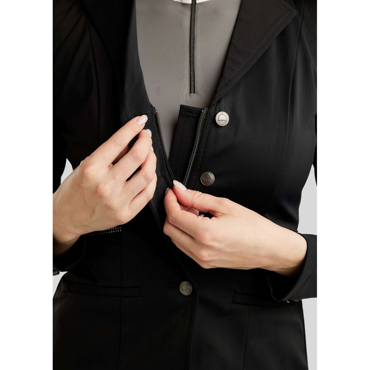 Montar Veste de Concours MoPearl Pintucks Gun Metal Crystals Noir