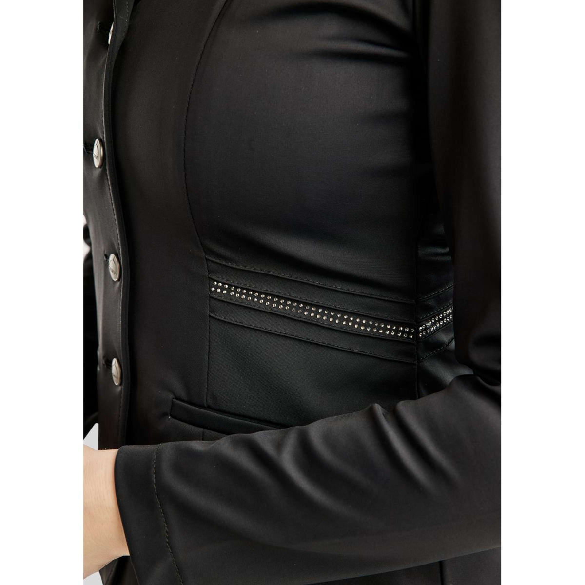 Montar Veste de Concours MoPearl Pintucks Gun Metal Crystals Noir